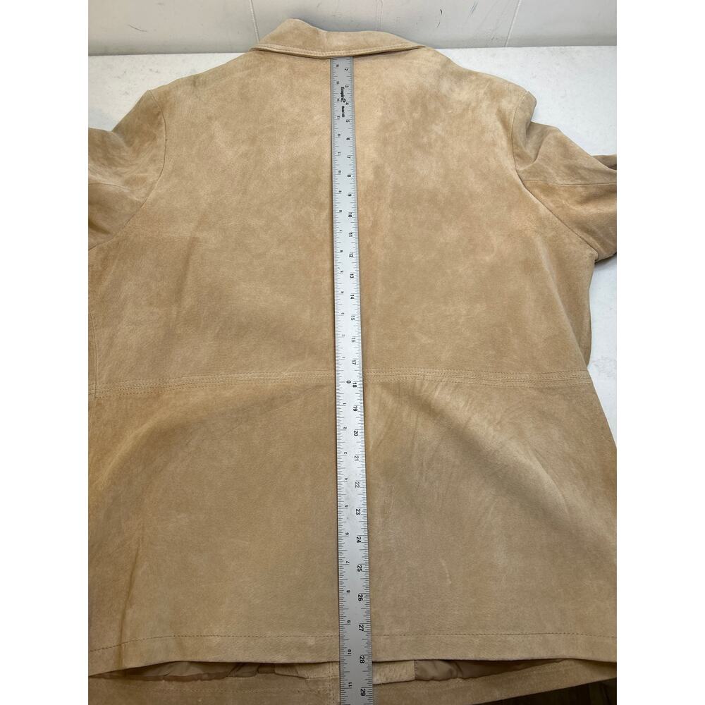 Bernardo Vintage Y2K women's genuine leather suede jacket in camel. Size XL - Picture 3 of 6